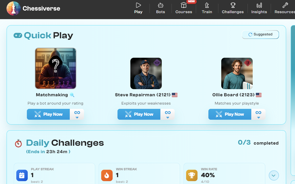 Chessiverse main page